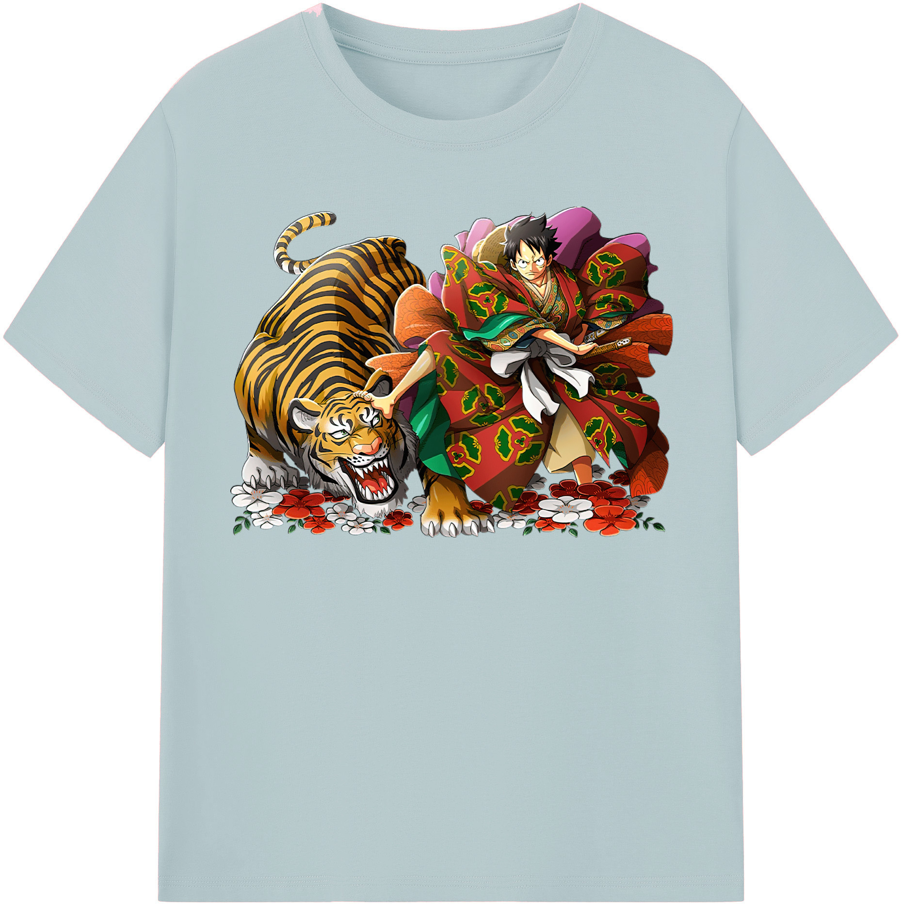 ワンピース モンキー・D・ルフィ ONE PIECE Monkey D. Luffy 綿100％半袖Tシャツ（フロントプリント）